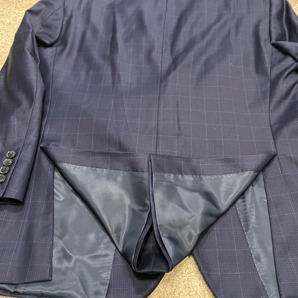 Peter Millar Men's Plaid Navy Blue Sport Coat Wool Blazer Sz 48R - Picture 7 of 11